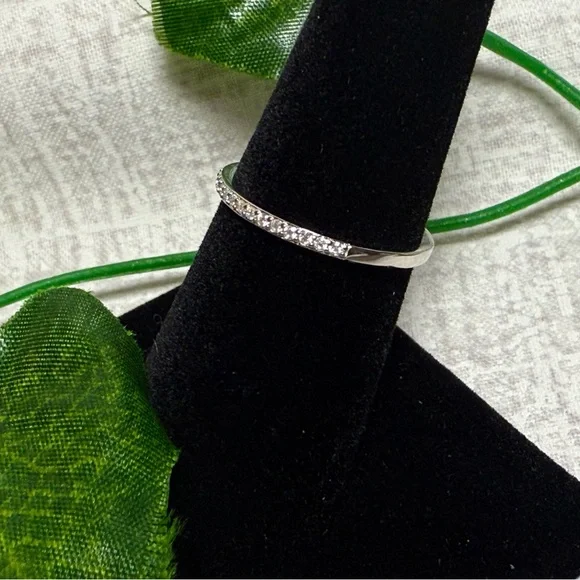 NWT Sterling Silver & Moissanite Eternity Band, Size 7 - Picture 3 of 5